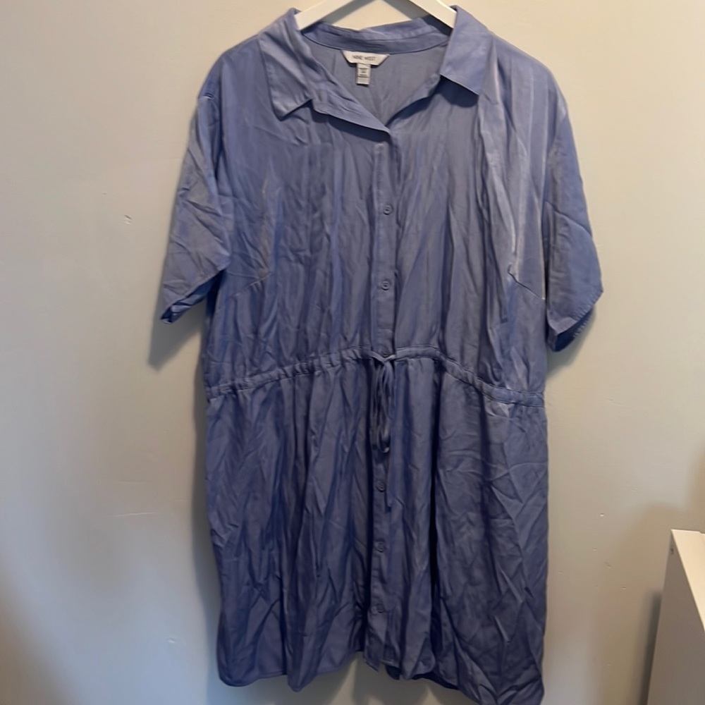 Purple shimmery utility dress